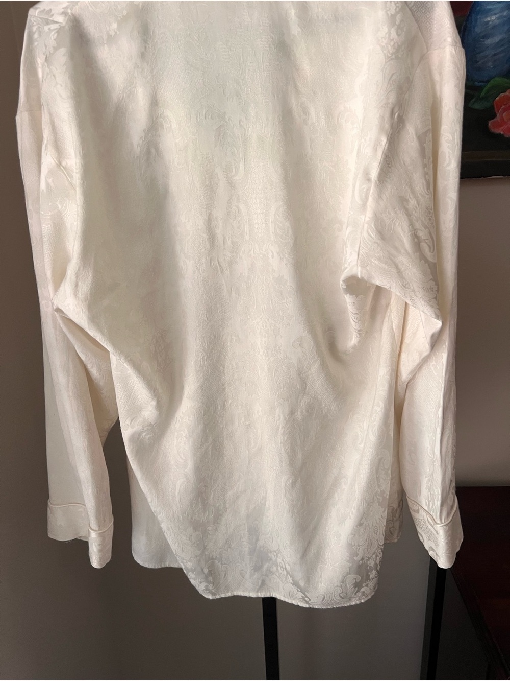 Victoria's Secret Ivory Satin Button-Front Shirt - Picture 8 of 8